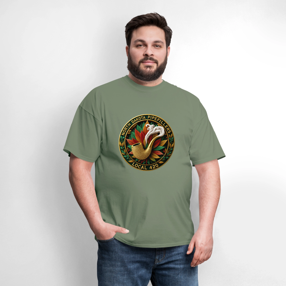 NORTH DAKOTA PIPEFILLERS LOCAL 420 Men's Tee shirt - military green