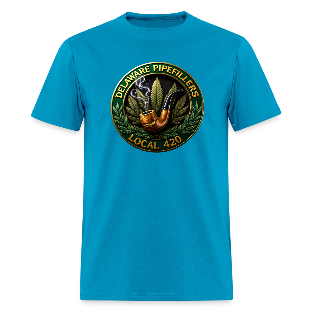 DELAWARE  PIPEFILLERS LOCAL 420 F/B DESIGN Men's T-Shirt - turquoise