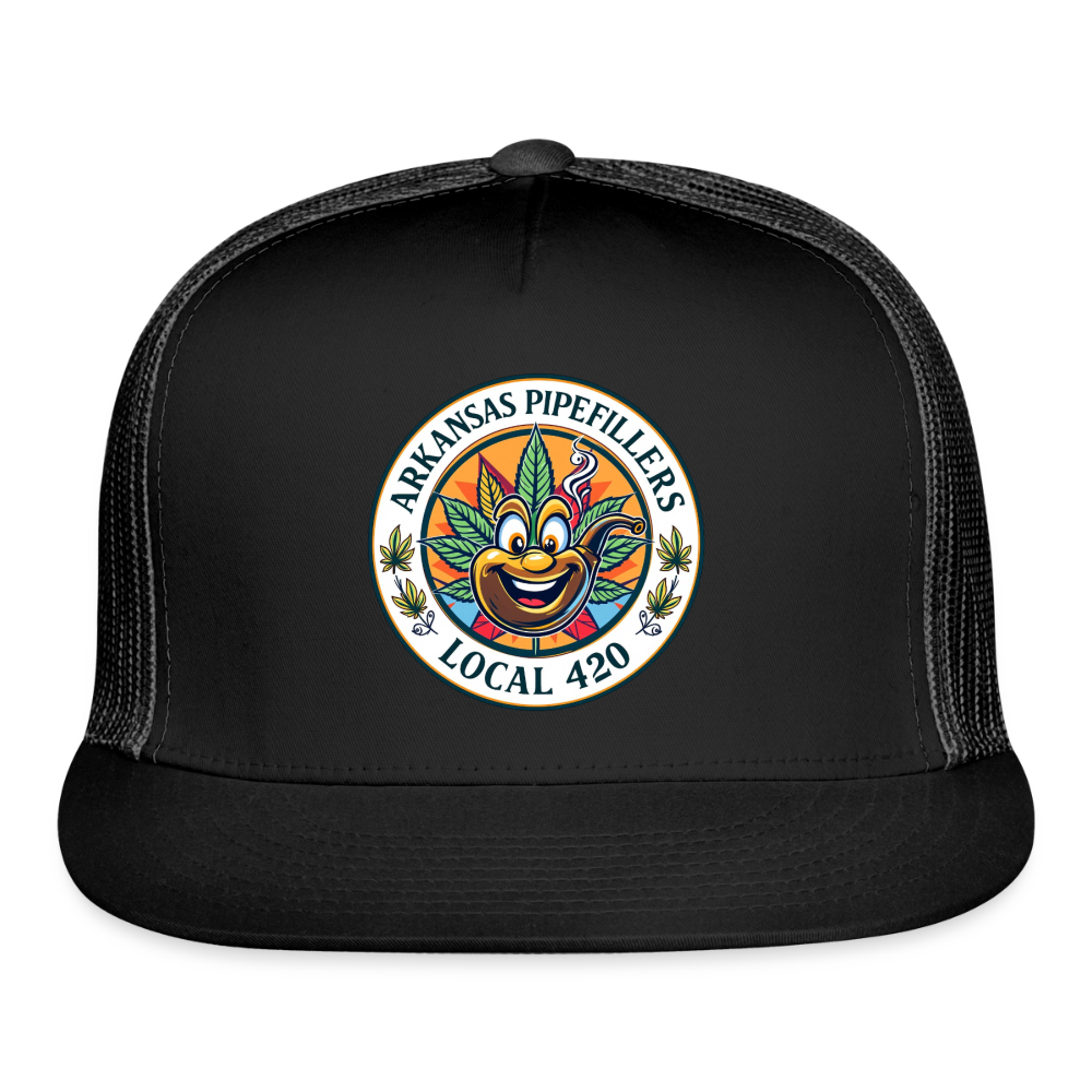 ARKANSAS PIPEFILLERS LOCAL 420 Trucker Hat - black/black