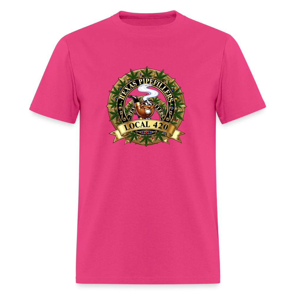 TEXAS PIPEFILLERS LOCAL 420 F/B DESIGN Men's T-Shirt - fuchsia