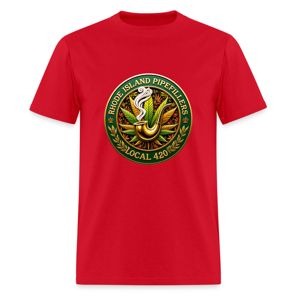 RHODE ISLAND PIPEFILLERS LOCAL 420 F/B DESIGNS Men's T-Shirt - red
