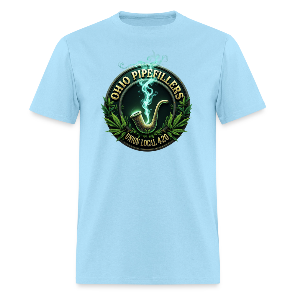 OHIO PIPEFILLERS UNION LOCAL 420 F/B DESIGNS Men's T-Shirt - powder blue