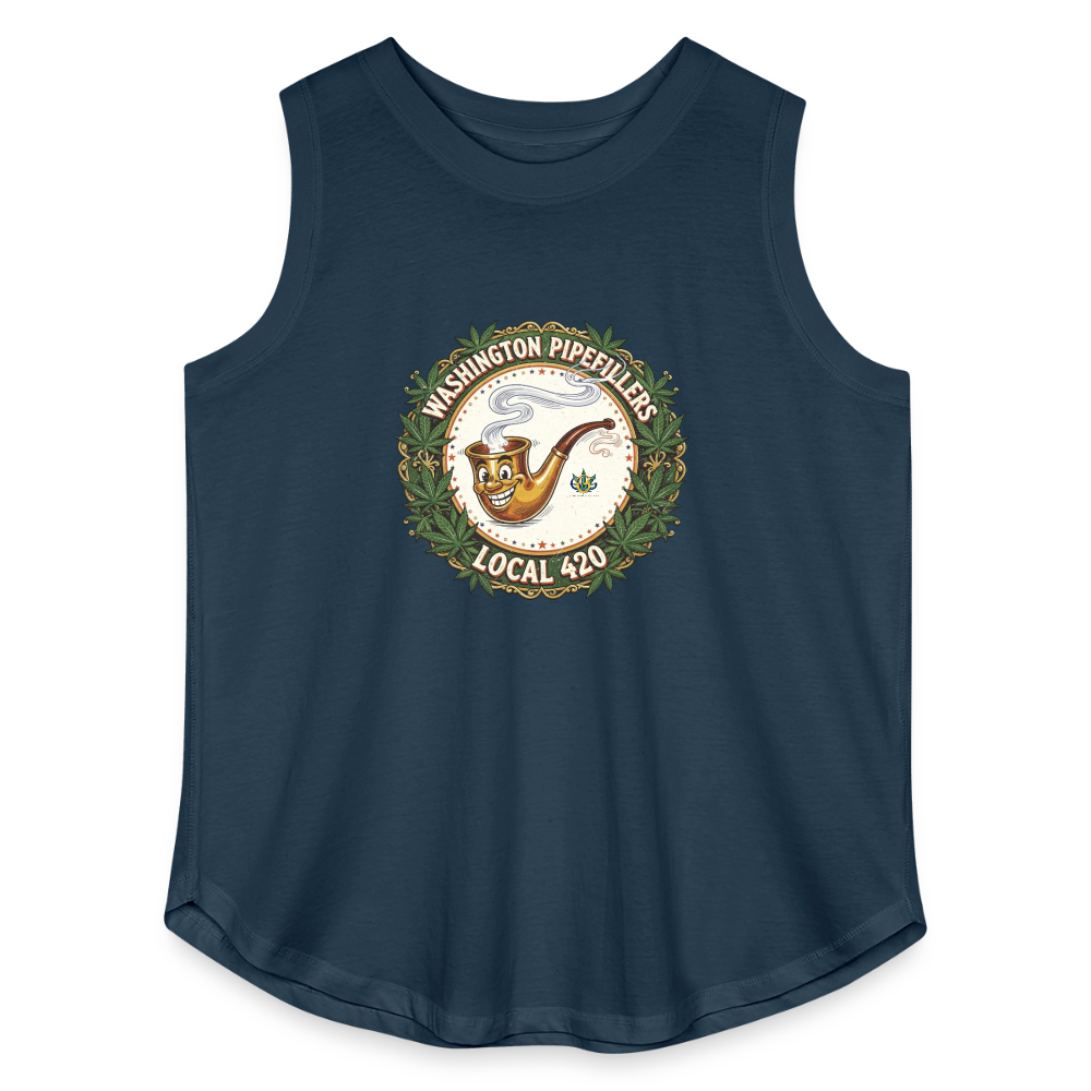 WASHINGTON PIPEFILLERS LOCAL 420 Women's Curvy Relaxed Tank Top - denim