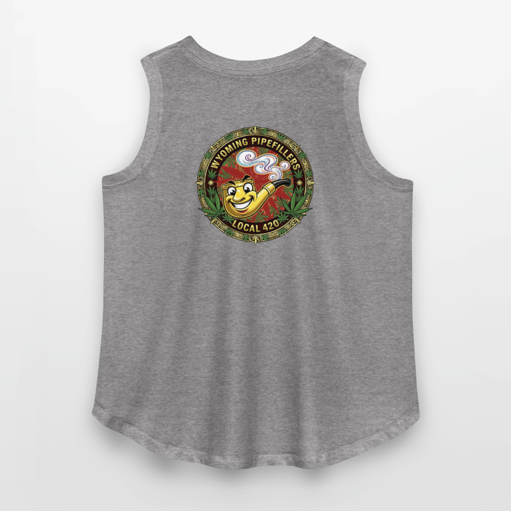 WYOMING PIPEFILLERS LOCAL 420 F/B DESIGN Women's Curvy Relaxed Tank Top - granite heather 