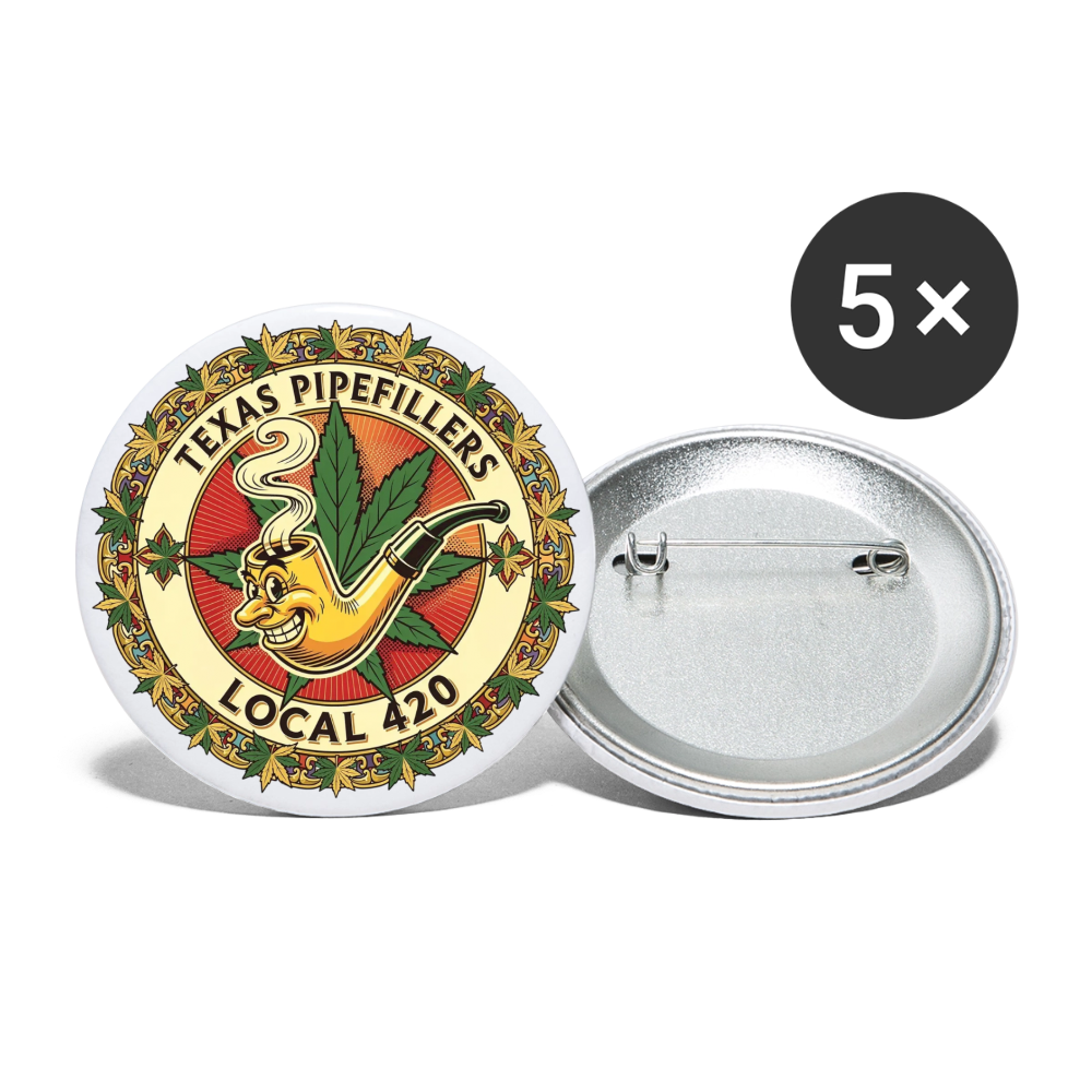 TEXAS PIPEFILLERS LOCAL 420 Union Buttons small 1'' (5-pack) - white