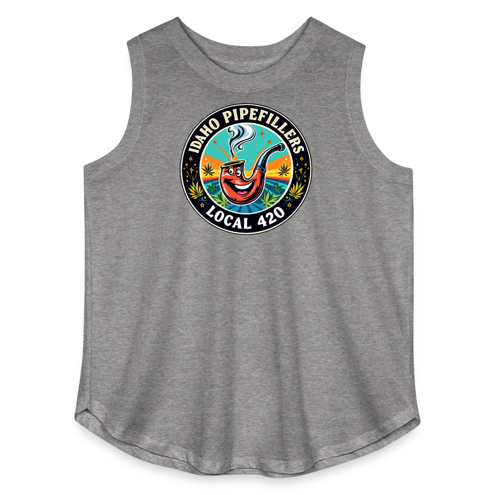 IDAHO PIPEFILLERS LOCAL 420 Women's Curvy Relaxed Tank Top - granite heather 