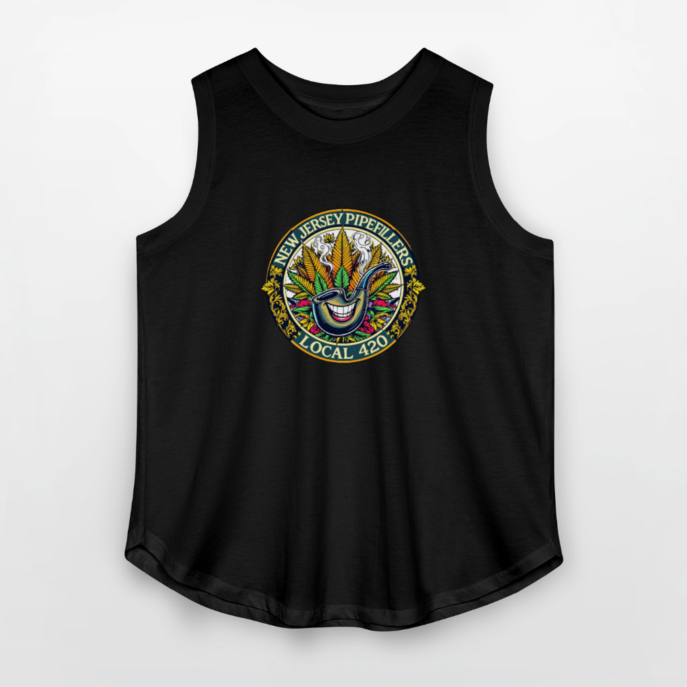 NEW JERSEY PIPEFILLERS LOCAL 420 Women's Curvy Relaxed Tank Top - black