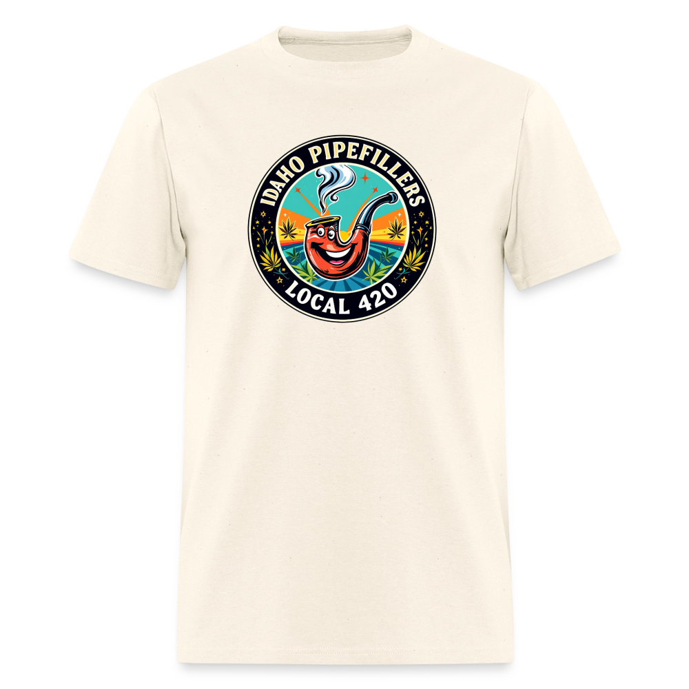 IDAHO PIPEFILLERS LOCAL 420 F/B DESIGN Men's T-Shirt - sweet cream heather