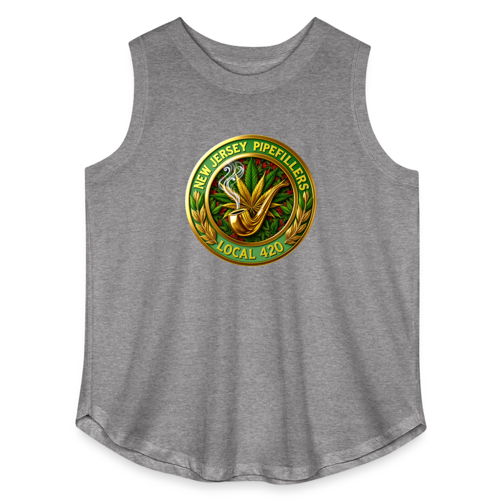 NEW JERSEY PIPEFILLERS LOCAL 420 Women's Curvy Relaxed Tank Top - granite heather 