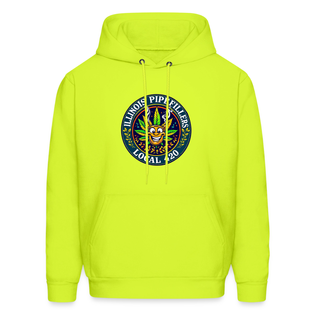 ILLINOIS PIPEFILLERS LOCAL 420 F/B DESIGN Men's Hoodie - safety green