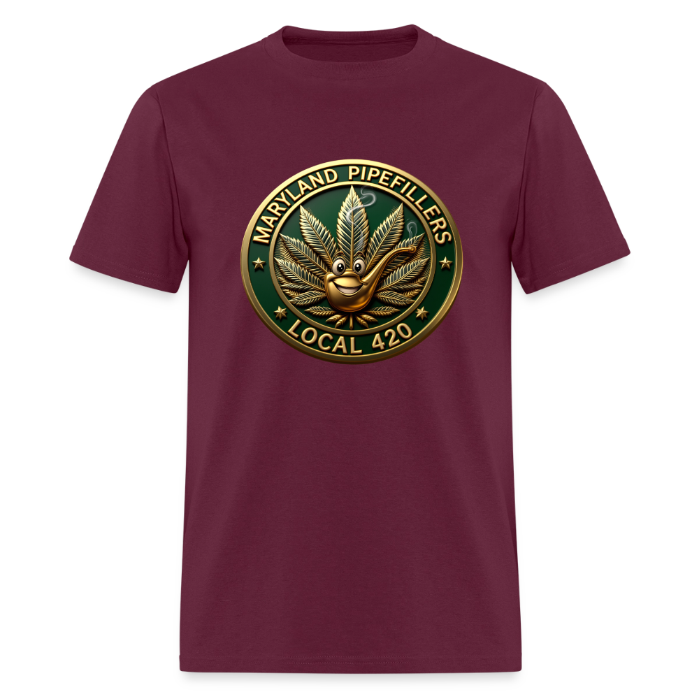 MARYLAND PIPEFILLERS LOCAL 420 Men's T-Shirt - burgundy