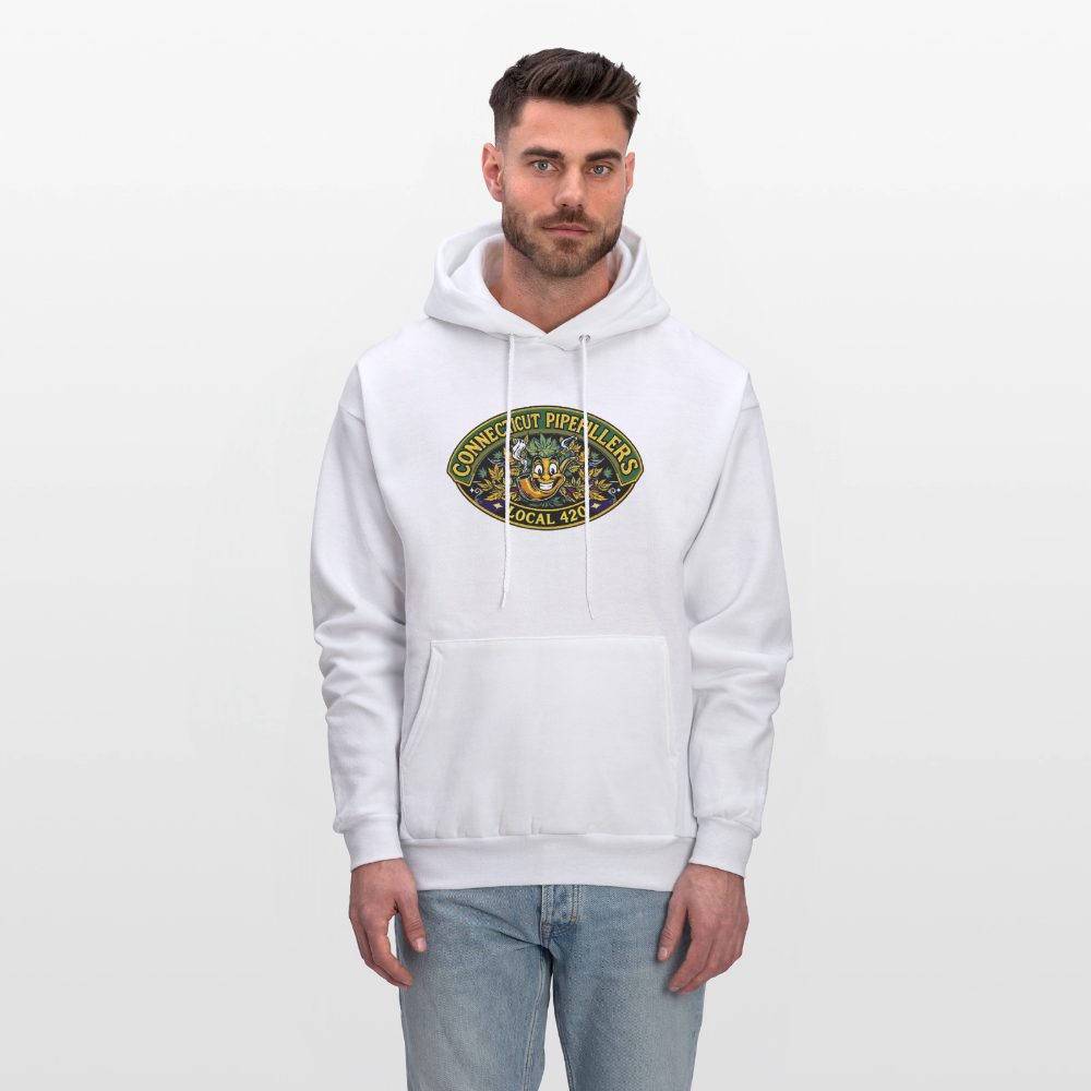 CONNECTICUT PIPEFILLERD LOCAL 420 F/B DESIGN Men's Hoodie - white