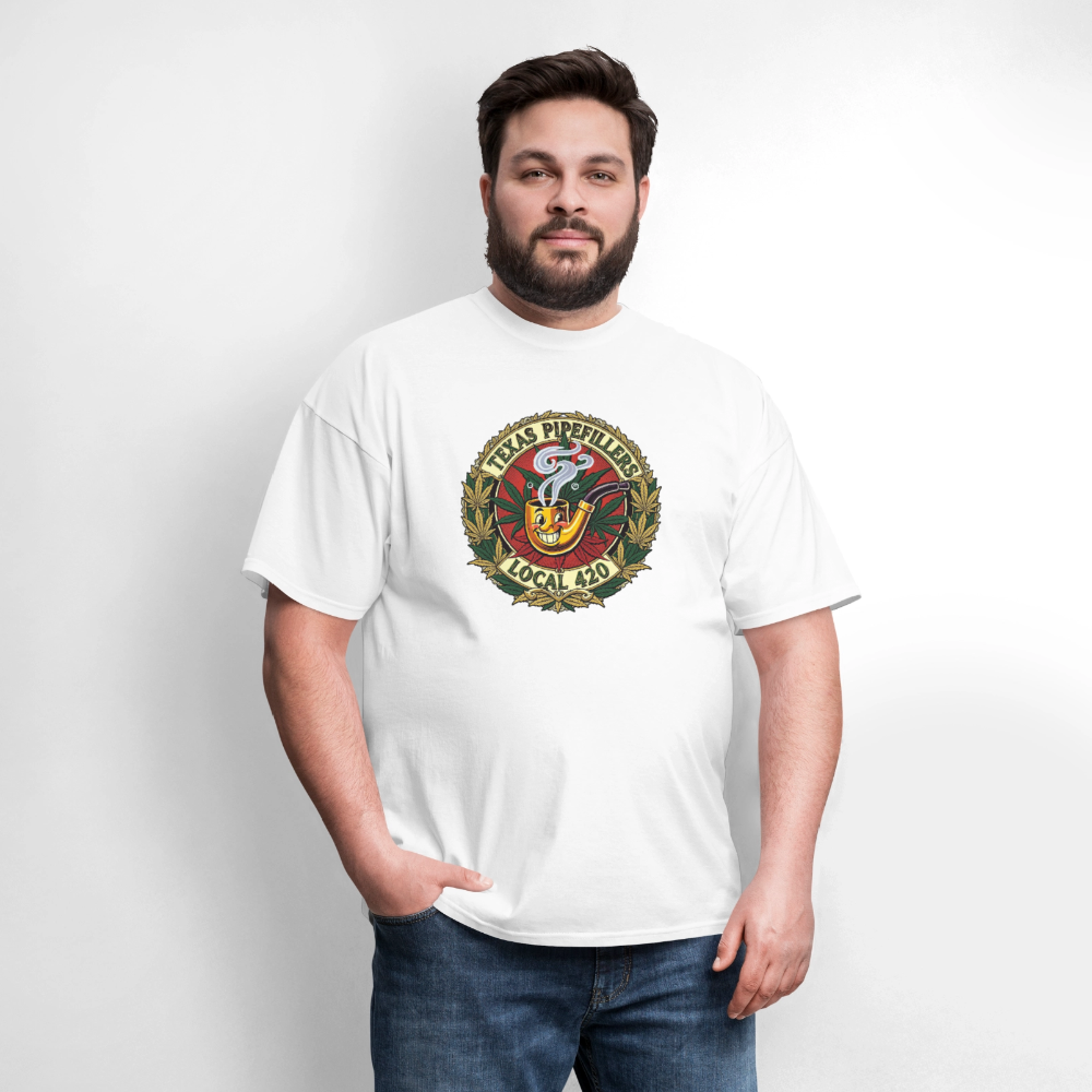 TEXAS PIPEFILLERS LOCAL 420 F.B DESIGN Men's T-Shirt - white