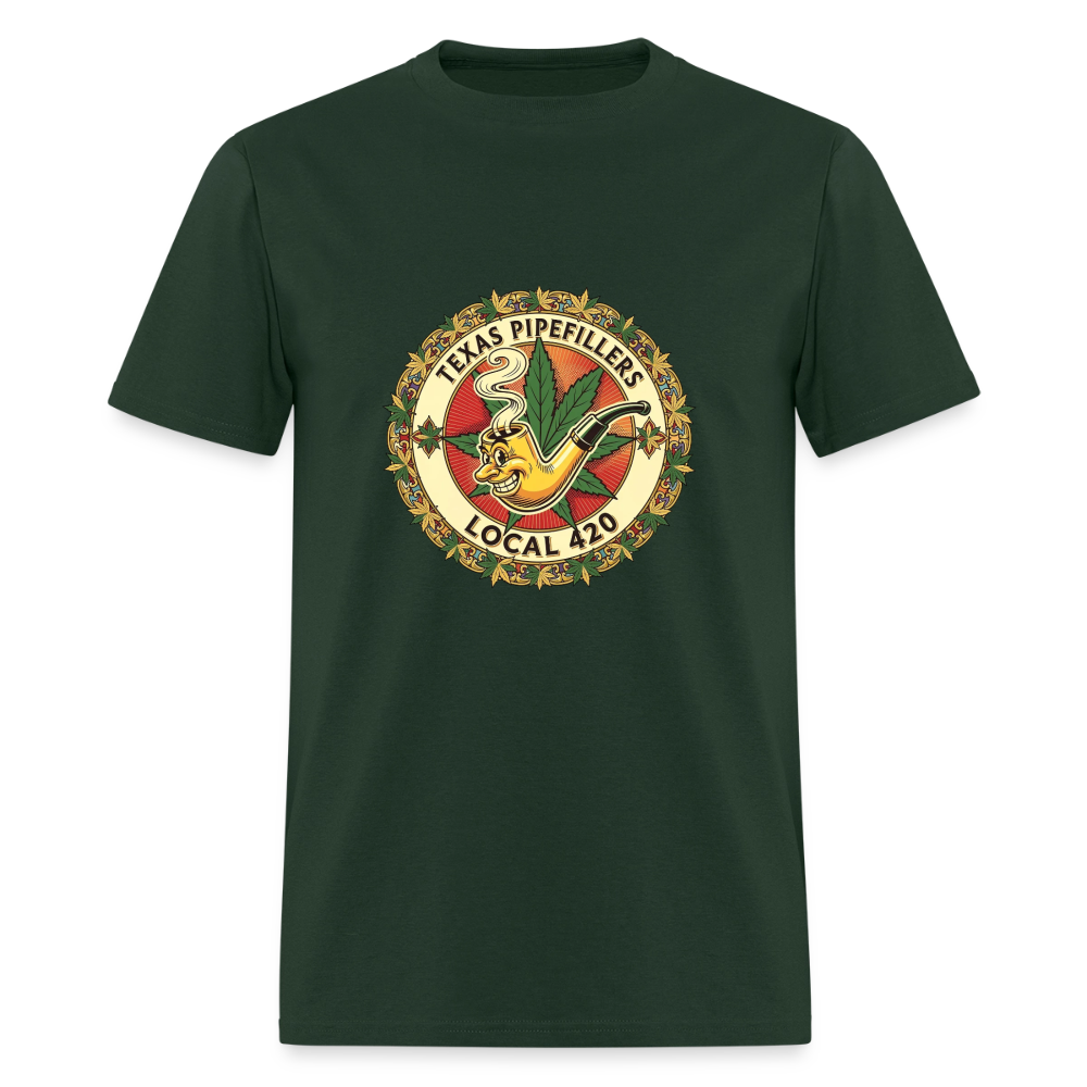 TEXAS PIPEFILLERS LOCAL 420  Men's T-Shirt - forest green