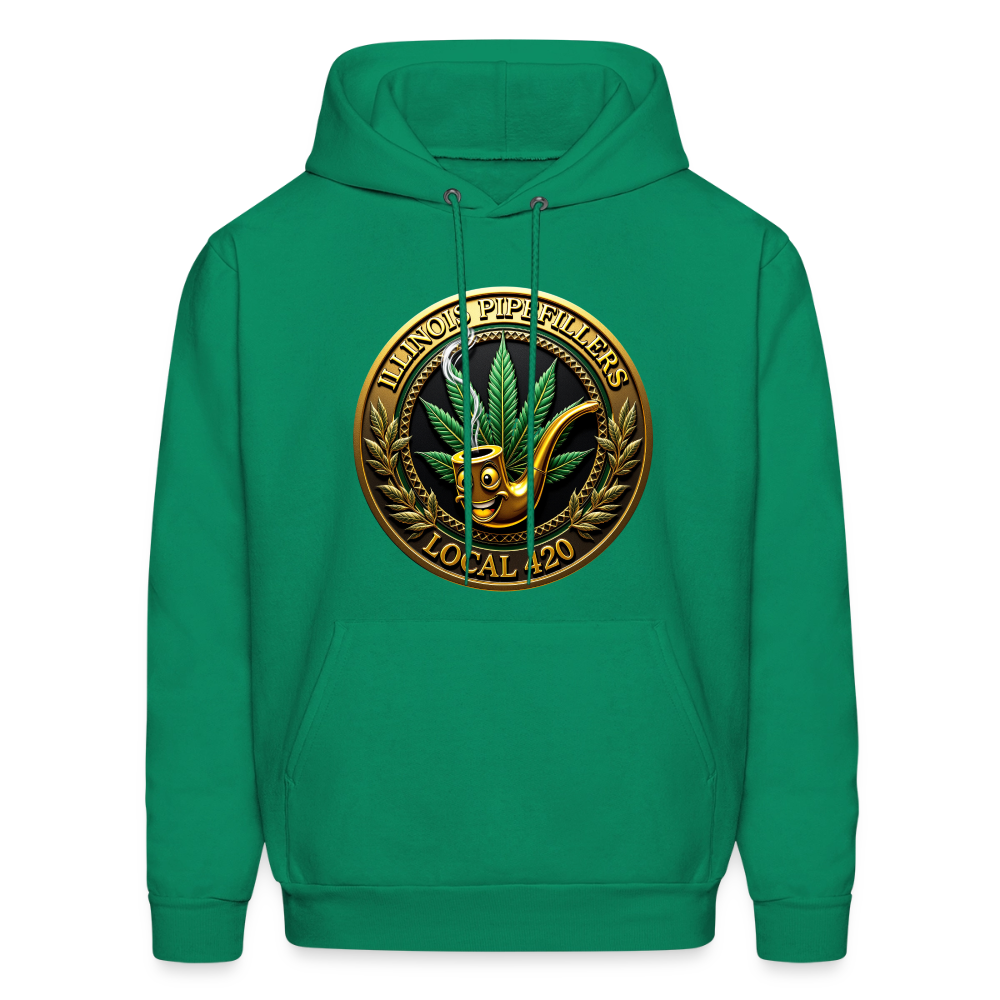 ILLINOIS PIPEFILLERS LOCAL 420  Men's Hoodie - kelly green