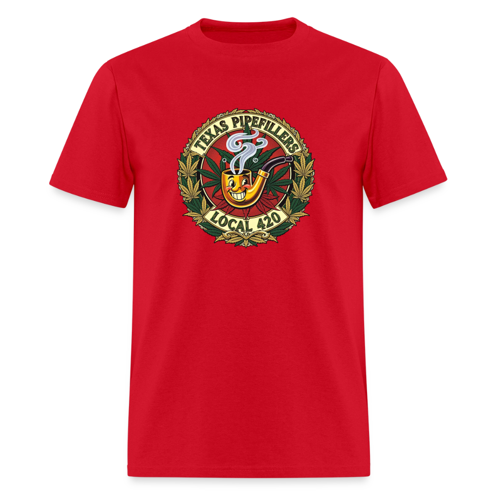TEXAS PIPEFILLERS LOCAL 420 F.B DESIGN Men's T-Shirt - red