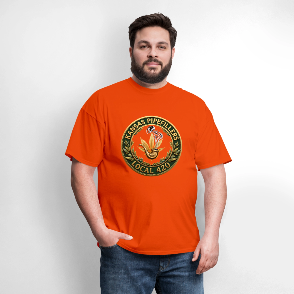KANSAS PIPEFILLERS LOCAL 420 F/B DESIGNS Men's T-Shirt - orange