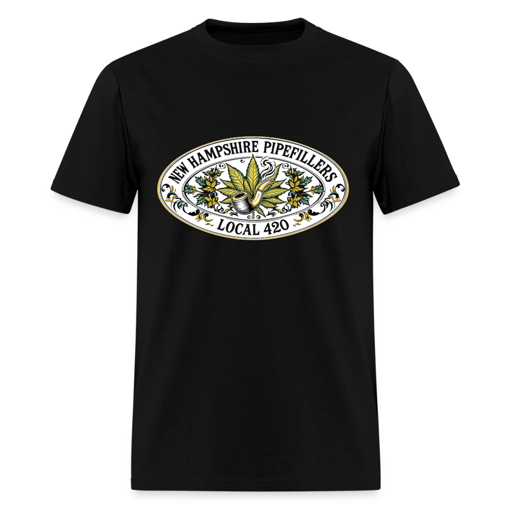 NEW HAMPSHIRE PIPEFILLERS LOCAL 420 2 EMBLEM Men's T-Shirt - black