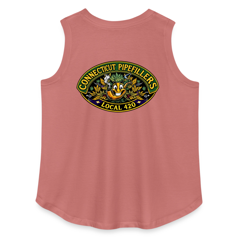 CONNECTICUT PIPEFILLERD LOCAL 420 F/B DESIGN Women's Curvy Relaxed Tank Top - mauve