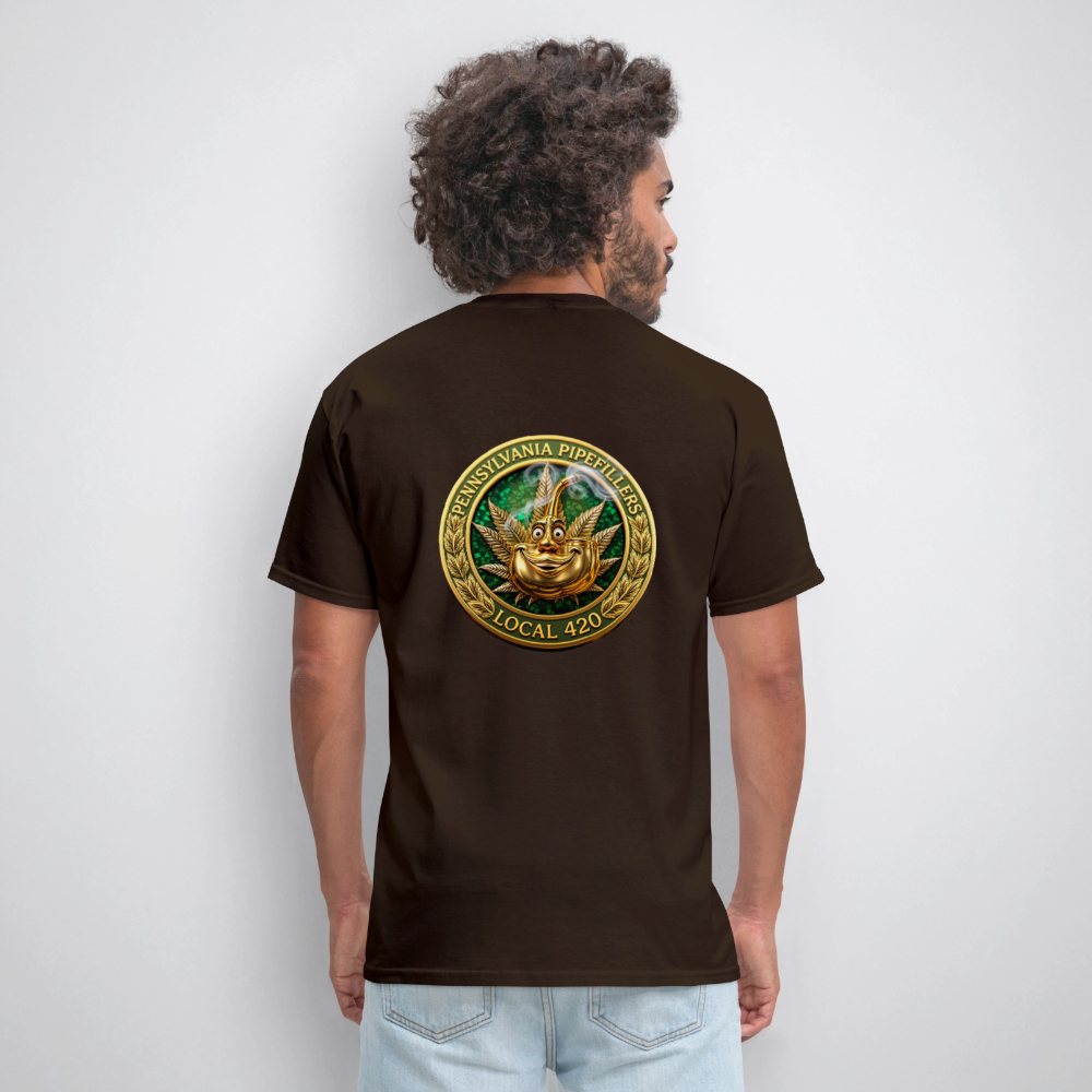 PENNSYLVANIA PIPEFILLERS LOCAL 420 F/B DESIGNS Men's T-Shirt - brown