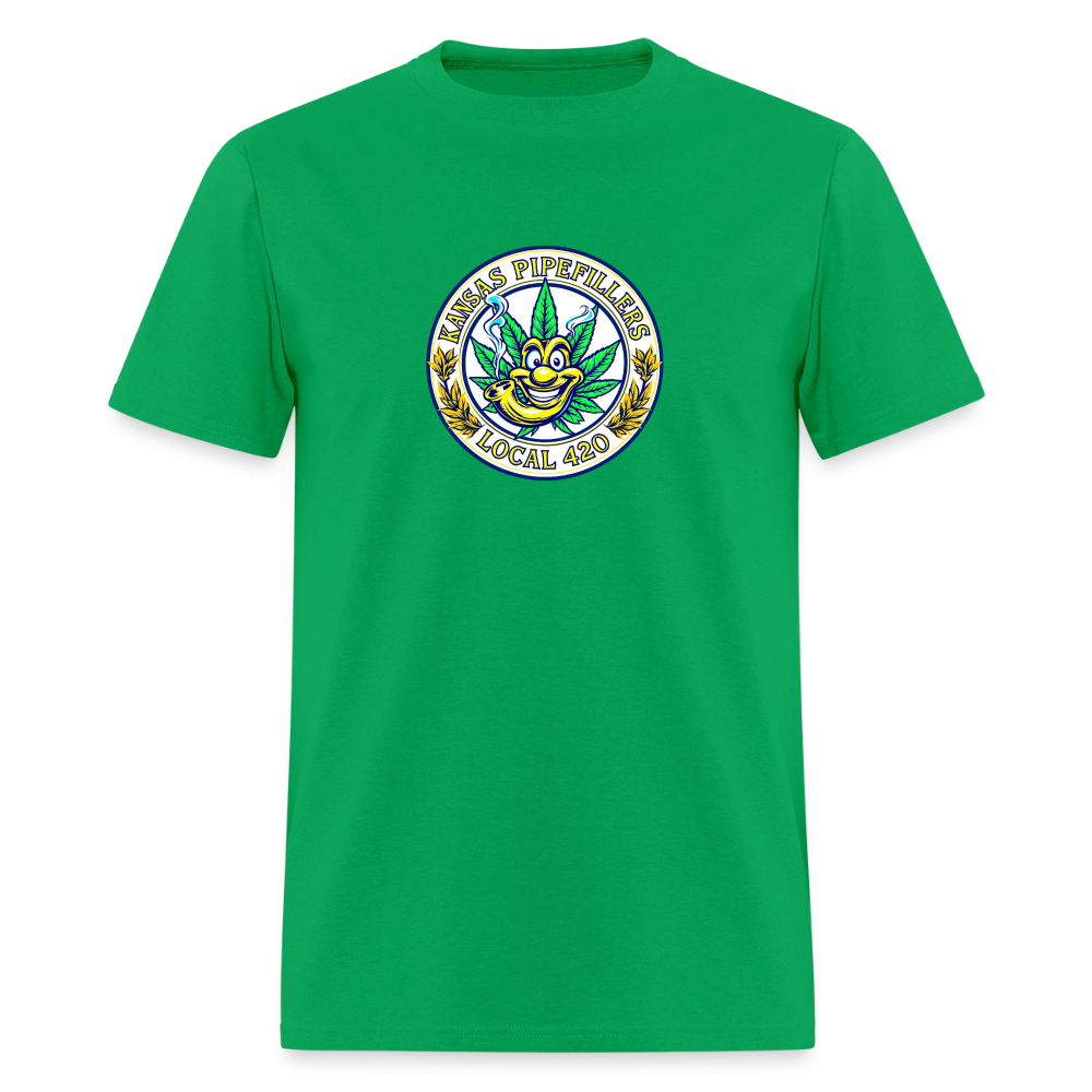 KANSAS PIPEFILLERS LOCAL 420 F/B DESIGNS Men's T-Shirt - bright green