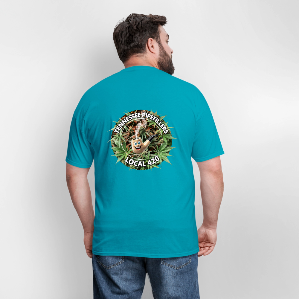 TENNESSEE PIPEFILLERS LOCAL 420 F/B DESIGN Men's T-Shirt - turquoise