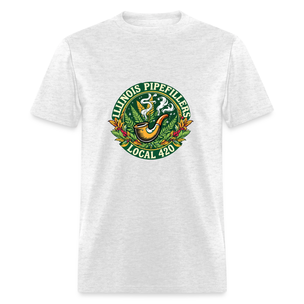 ILLINOIS PIPEFILLERS LOCAL 420 F/B DESIGN Men's T-Shirt - light heather gray