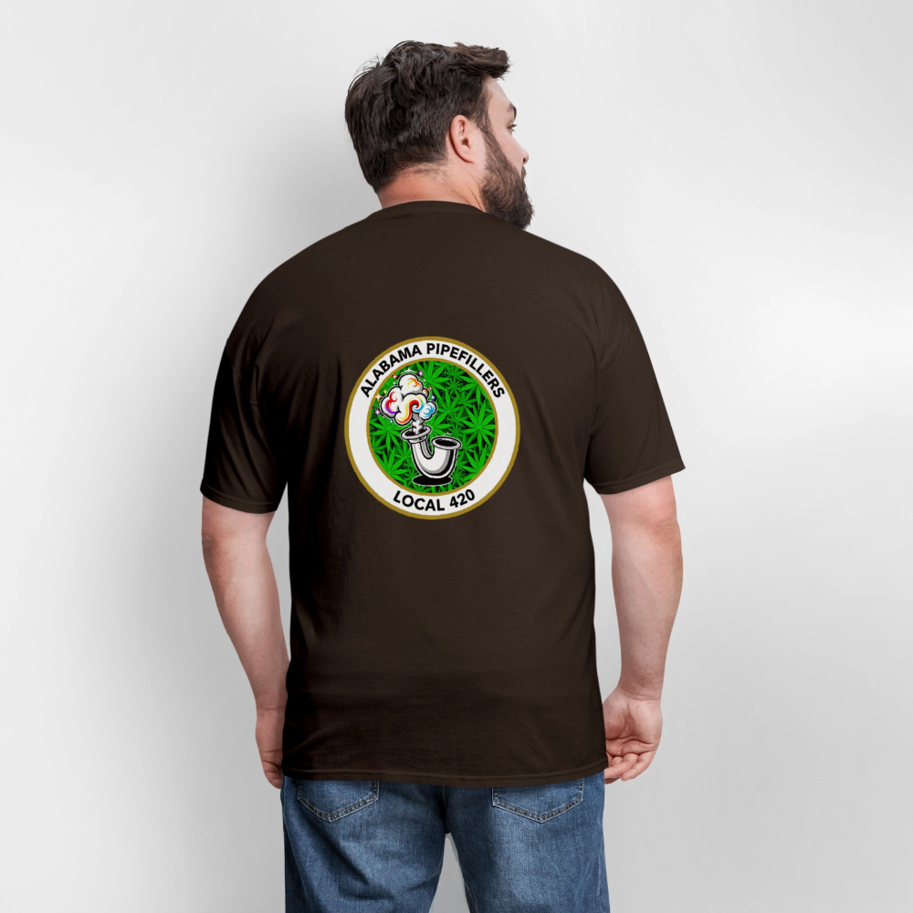 ALABAMA -PIPEFILLERS LOCAL 420 F/B EMBLEMS Men's T-Shirt - brown