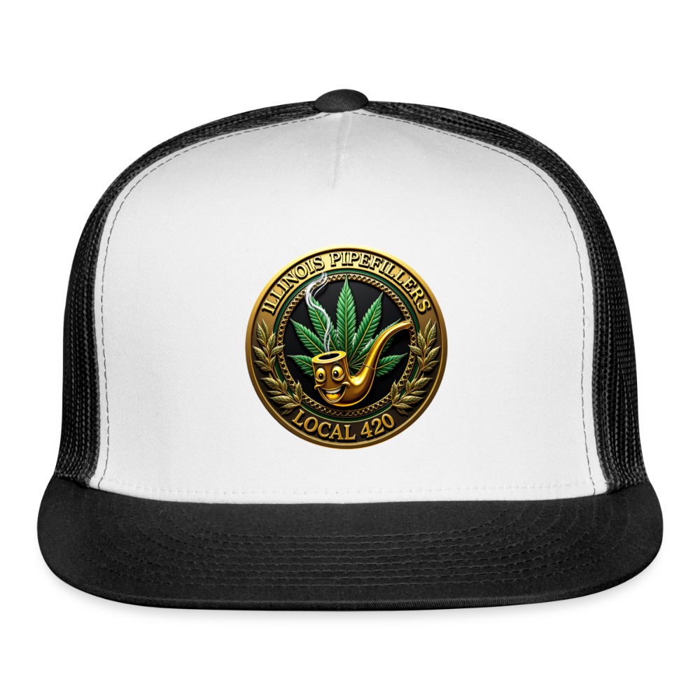 ILLINOIS PIPEFILLERS LOCAL 420 Trucker Hat - white/black