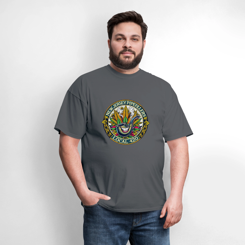 NEW JERSEY PIPEFILLERS LOCAL 420  Men's T-Shirt - charcoal