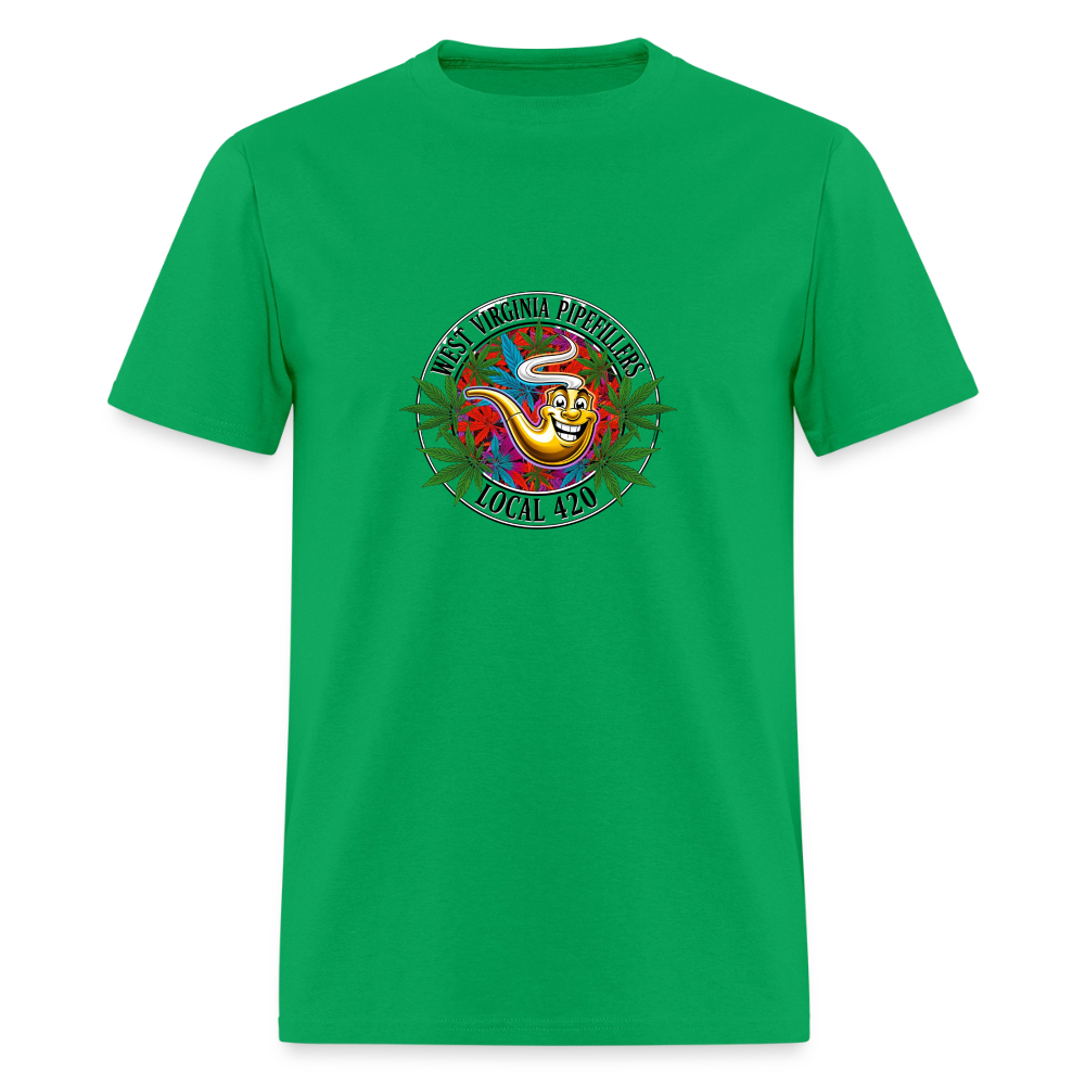 WEST VIRGINIA PIPEFILLERS LOCAL 420 F/B DESIGN Men's T-Shirt - bright green