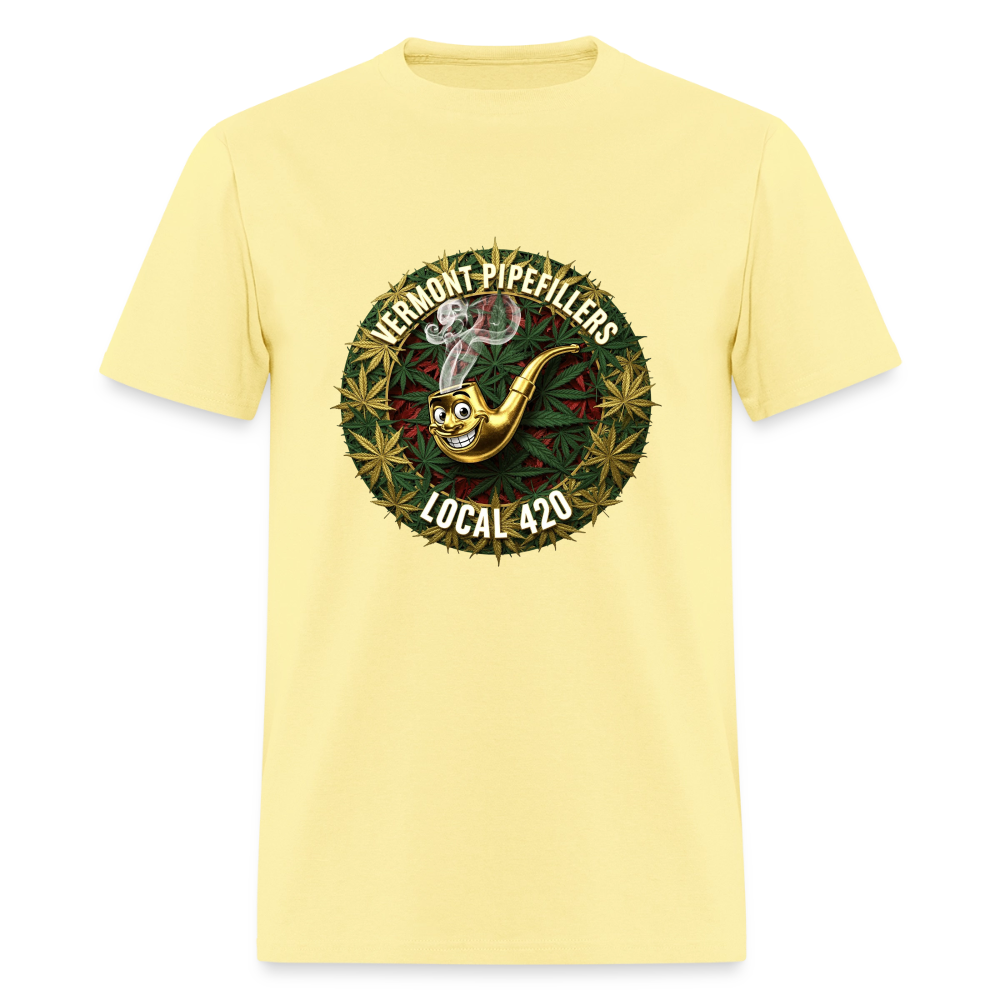 VERMONT PIPEFILLERS LOCAL 420  F/B DESIGN Men's T-Shirt - cornsilk