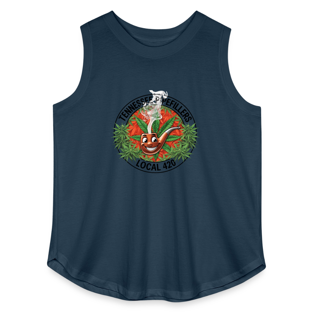 TENNESSEE PIPEFILLERS LOCAL 420 Women's Curvy Relaxed Tank Top - denim