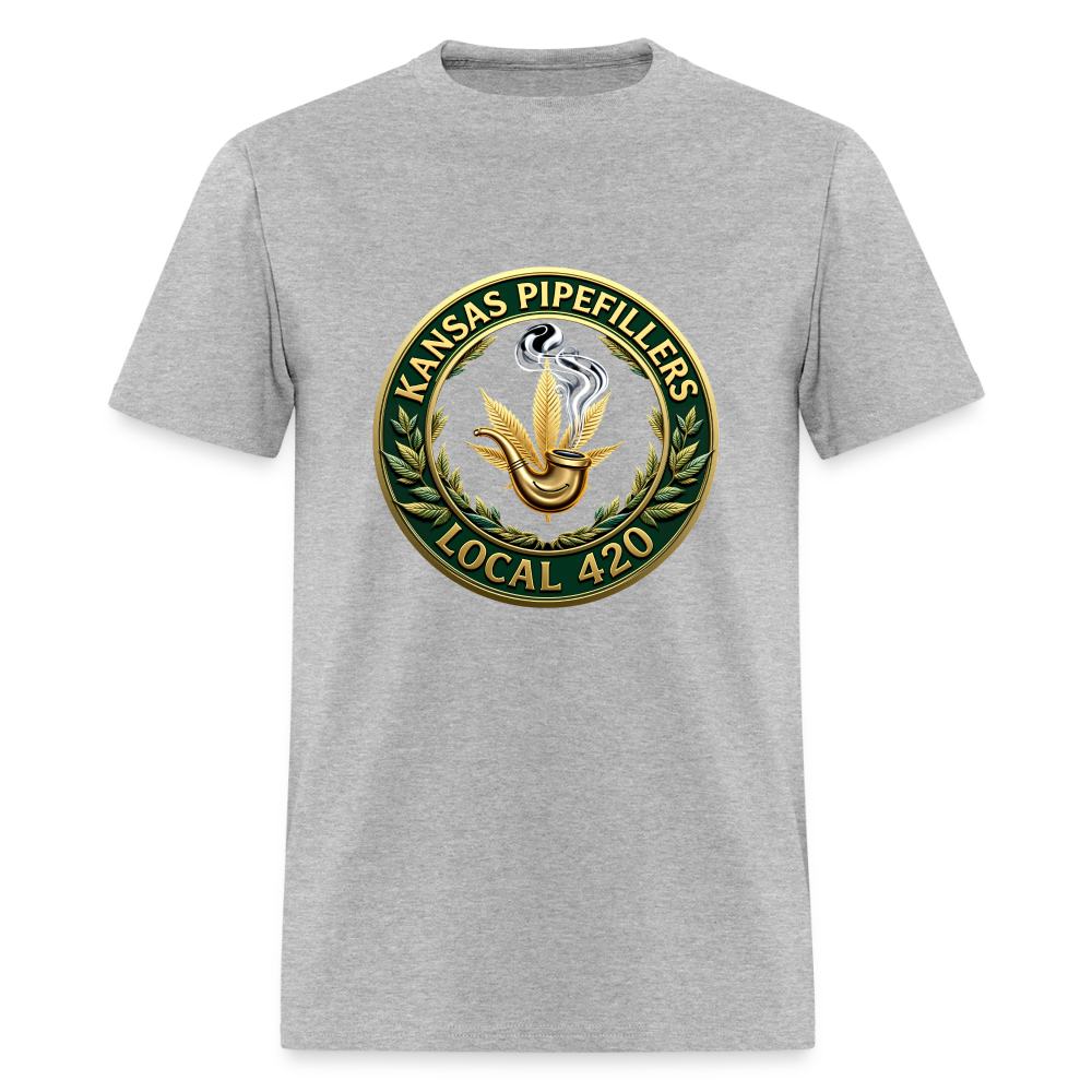 KANSAS PIPEFILLERS LOCAL 420 F/B DESIGNS Men's T-Shirt - heather gray