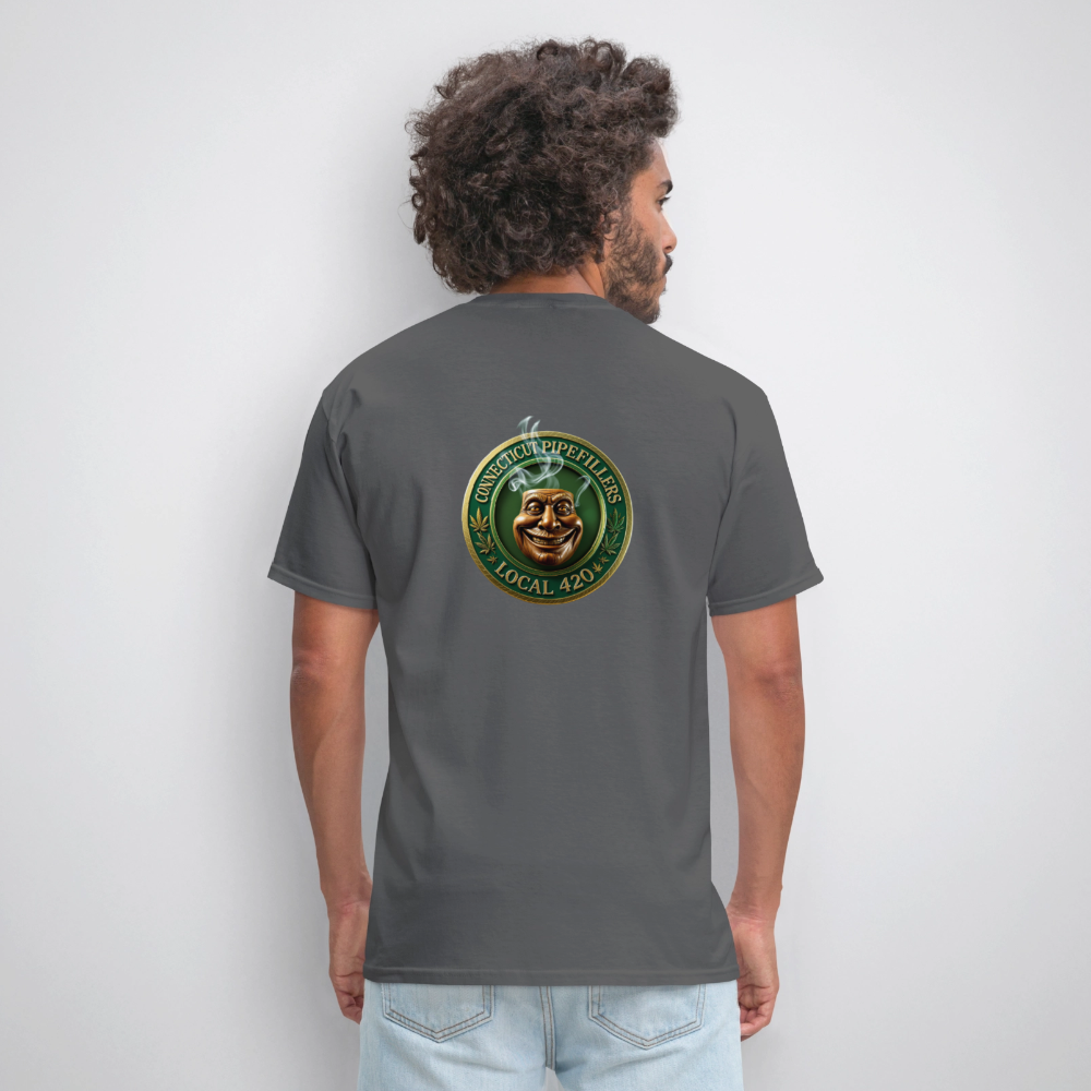 CONNECTICUT PIPEFILLERS LOCAL 420 F/B DESIGN Men's T-Shirt - charcoal