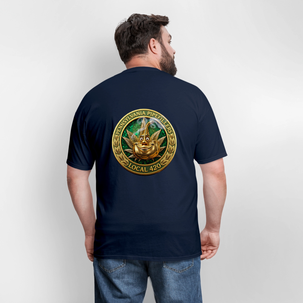 PENNSYLVANIA PIPEFILLERS LOCAL 420 F/B DESIGNS Men's T-Shirt - navy