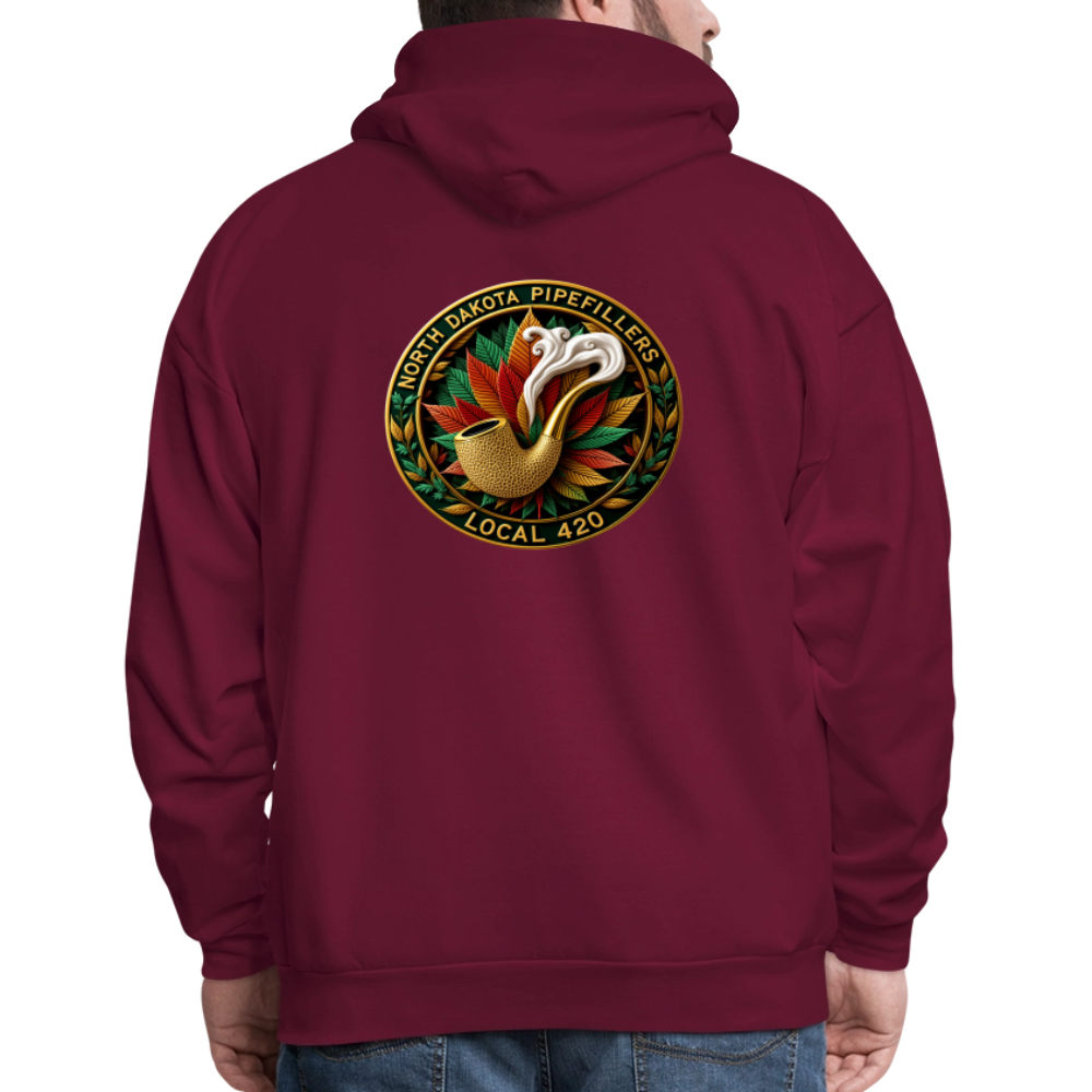 NORTH DAKOTA PIPEFILLERS LOCAL 420 F/B DESIGNS Men's Hoodie - burgundy