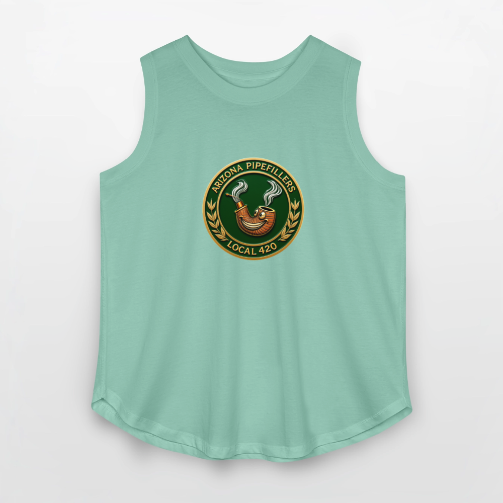 ARIZONIA PIPEFILLERS LOCAL 420 Women's Curvy Relaxed Tank Top - saltwater