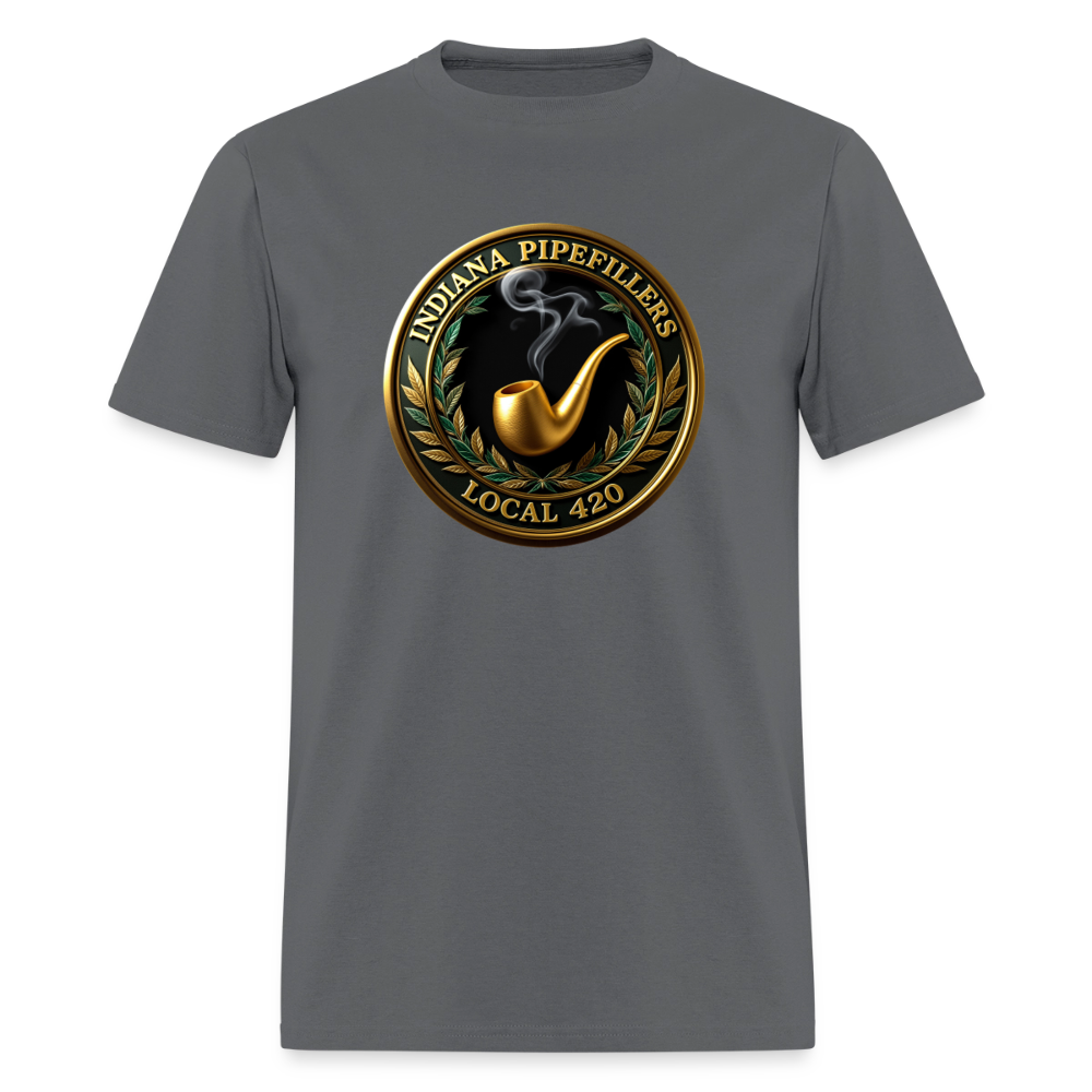 INDIANA PIPEFILLERS LOCAL 420 F/B DESIGN Men's T-Shirt - charcoal