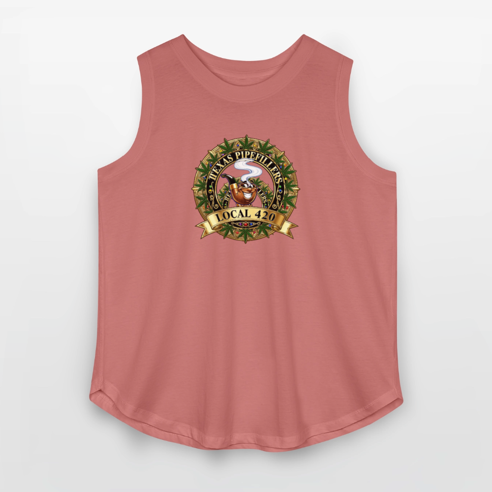 TEXAS PIPEFILLERS LOCAL 420 Women's Curvy Relaxed Tank Top - mauve