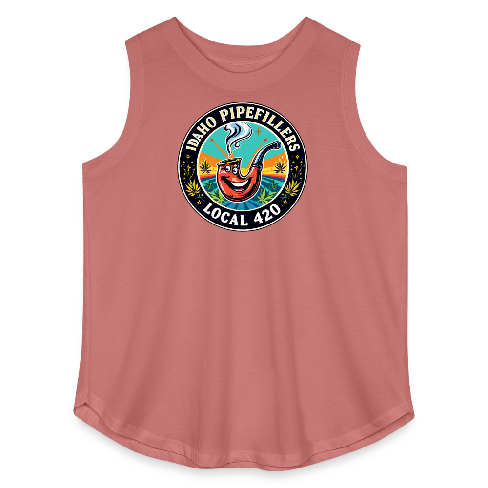 IDAHO PIPEFILLERS LOCAL 420 Women's Curvy Relaxed Tank Top - mauve