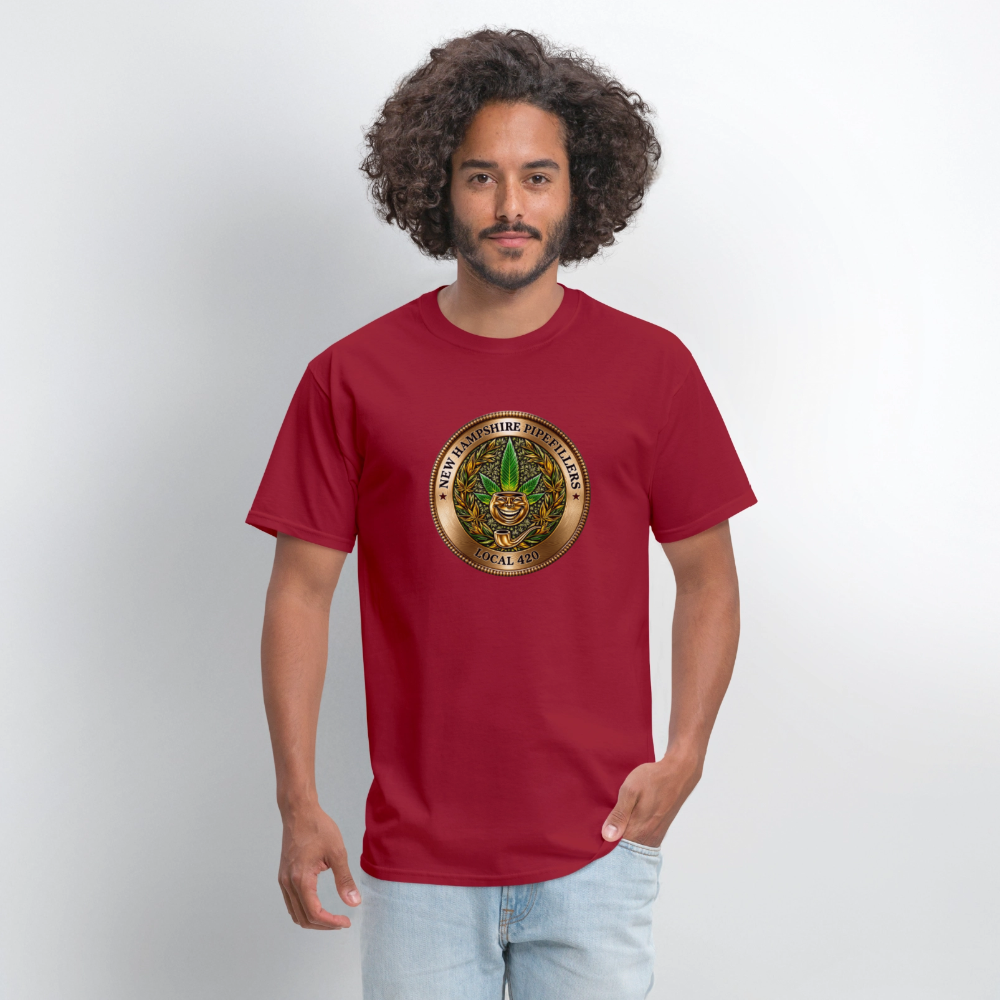 NEW HAMPSHIRE PIPEFILLERS UNION LOCAL 420 Men's T-Shirt - dark red
