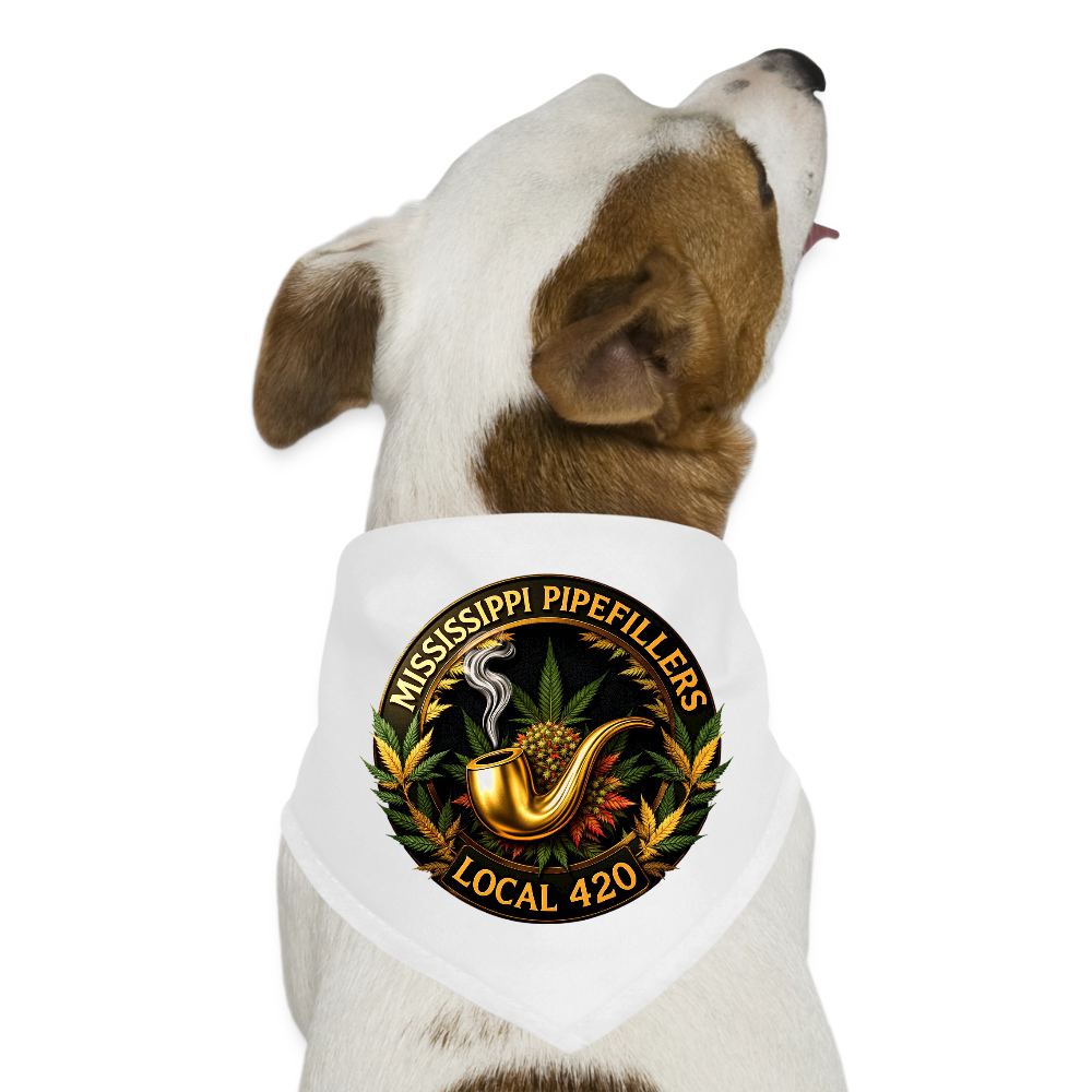 MISSISSIPPI PIPEFILLERS LOCAL 420 Dog Bandana - white