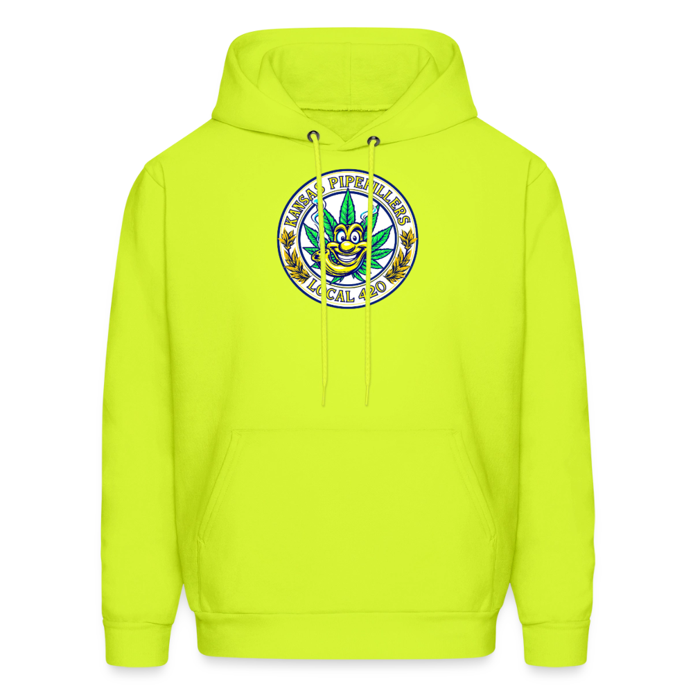 KANSAS PIPEFILLERS LOCAL 420 F/B DESIGNS  Men's Hoodie - safety green