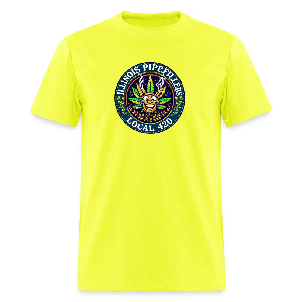 ILLINOIS PIPEFILLERS LOCAL 420 Men's T-Shirt - safety green