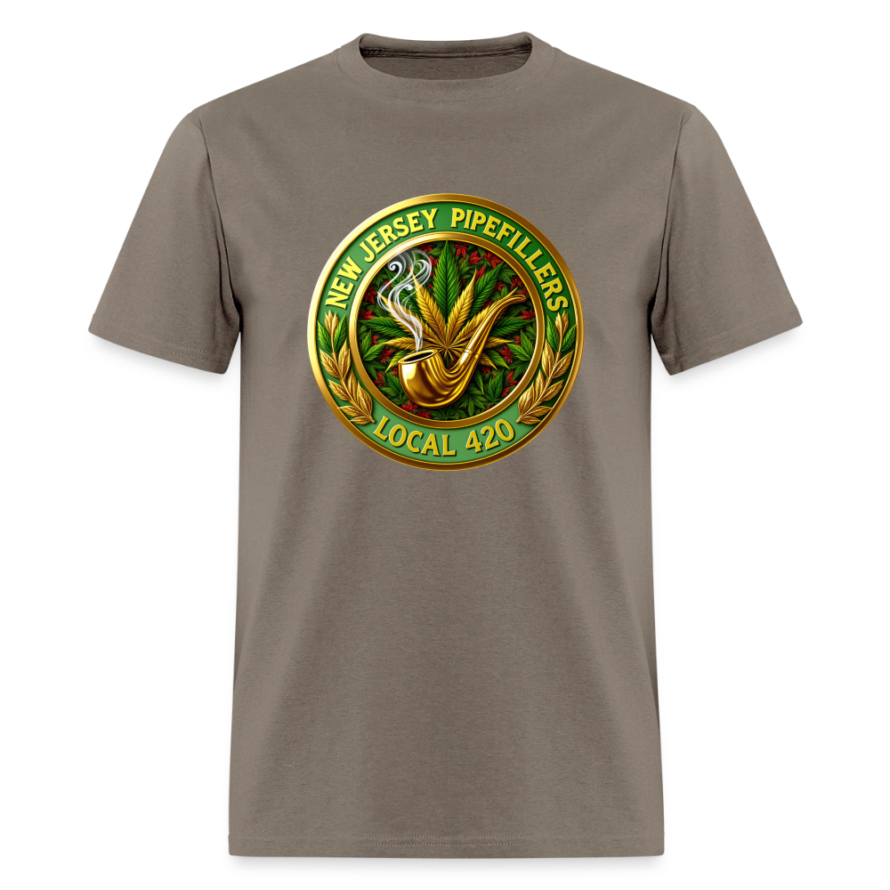 NEW JERSEY PIPEFILLERS LOCAL 420 F/B DESIGN Men's T-Shirt - safari