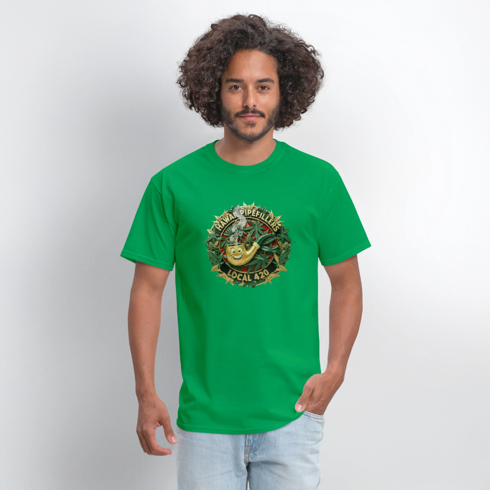 HAWAII PIPEFILLERS LOCAL 420 F/B DESIGN Men's T-Shirt - bright green