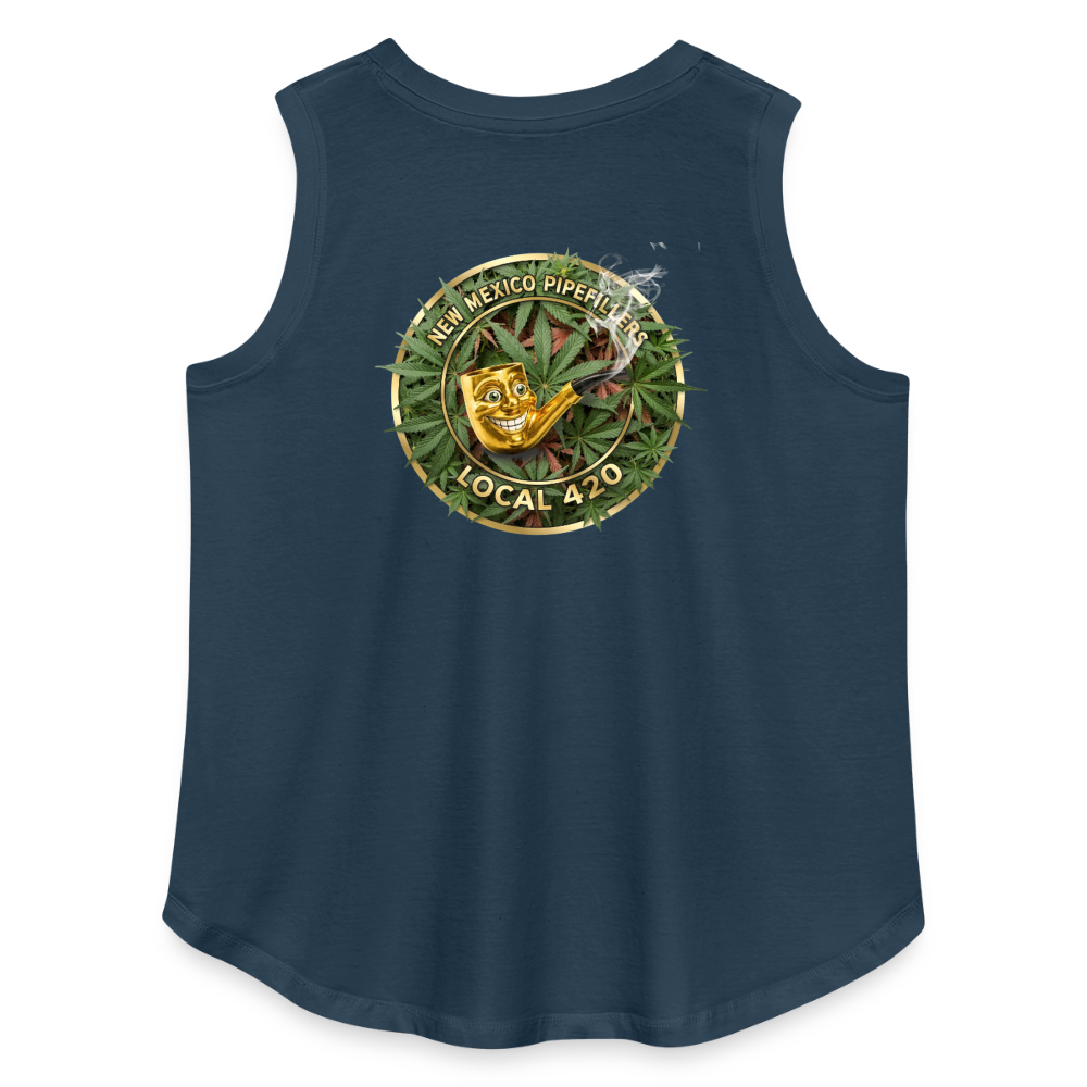NEW MEXICO PIPEFILLERS LOCAL 420 Women's Curvy Relaxed Tank Top - denim