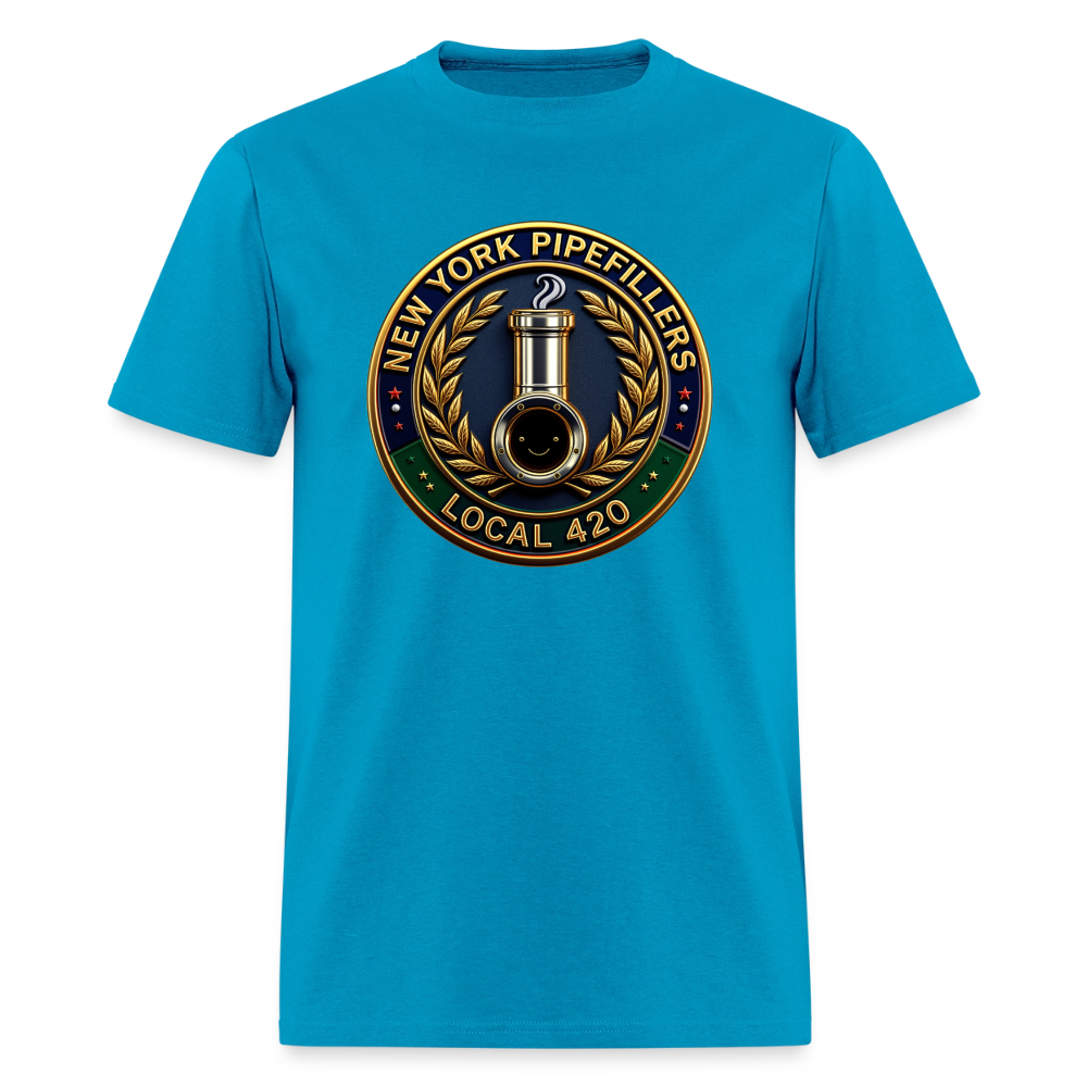 NEW YORK PIPEFILLERS LOCAL 420 F/B DESIGNS Men's T-Shirt - turquoise