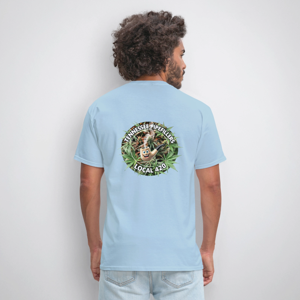 TENNESSEE PIPEFILLERS LOCAL 420 F/B DESIGN Men's T-Shirt - powder blue